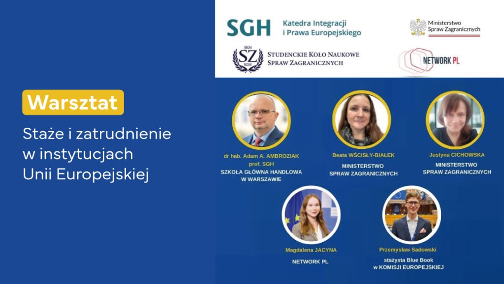 Warsztat – Staże i zatrudnienie w instytucjach Unii Europejskiej